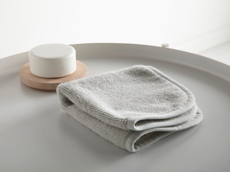 Organic Baby Washcloth (Light Grey) - Image 3
