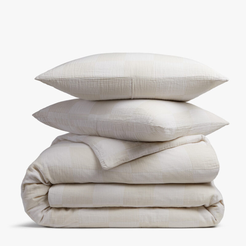 Checkered Gauze Duvet Cover Set
