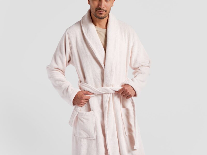 Classic Turkish Cotton Robe (Blush) - Image 5