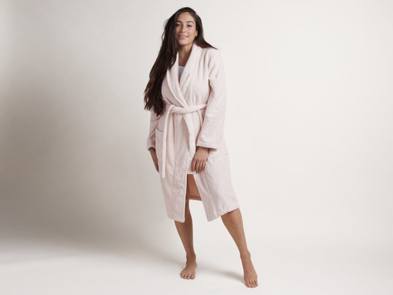 Classic Turkish Cotton Robe (Blush) - Image 4
