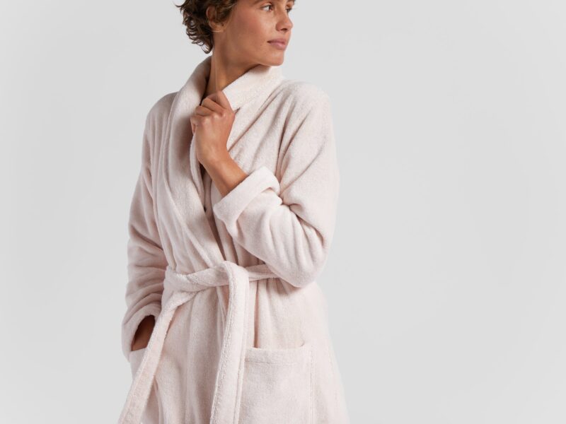 Classic Turkish Cotton Robe (Blush) - Image 6
