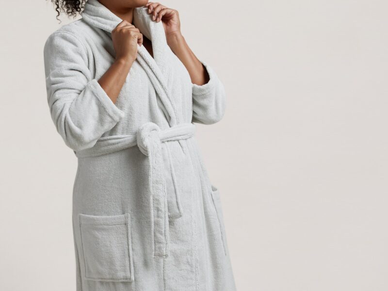 Classic Turkish Cotton Robe (Mineral) - Image 4