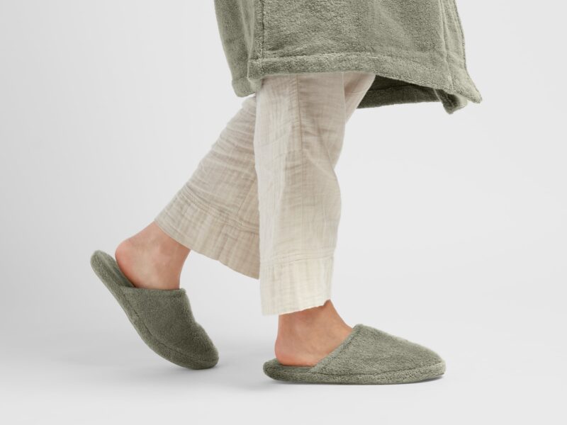 Classic Turkish Cotton Slippers (Moss) - Image 3