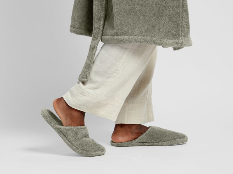 Classic Turkish Cotton Slippers (Moss) - Image 4