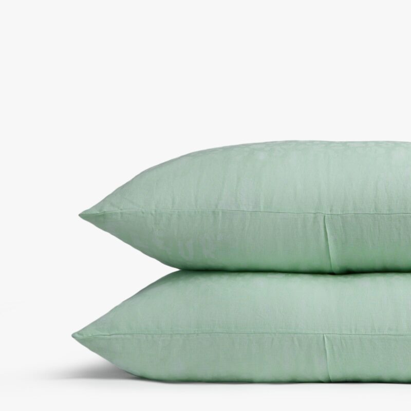le FLEUR* Camo Linen Pillowcase Set (Jade)