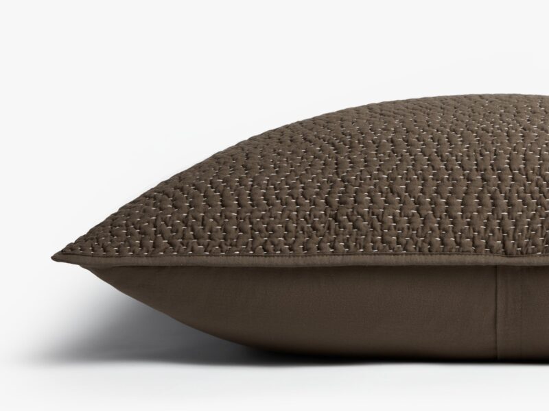 Hand Stitched Cotton Euro Sham (Ash) - Image 2