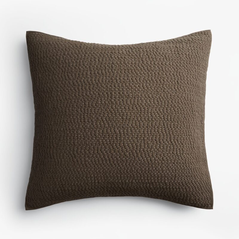 Hand Stitched Cotton Euro Sham (Ash)