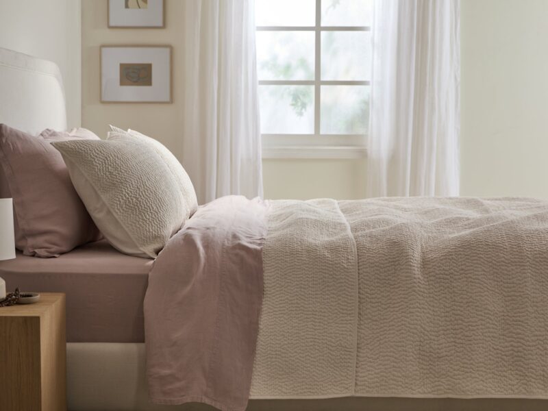 Hand Stitched Cotton Shams (Cream) - Image 3