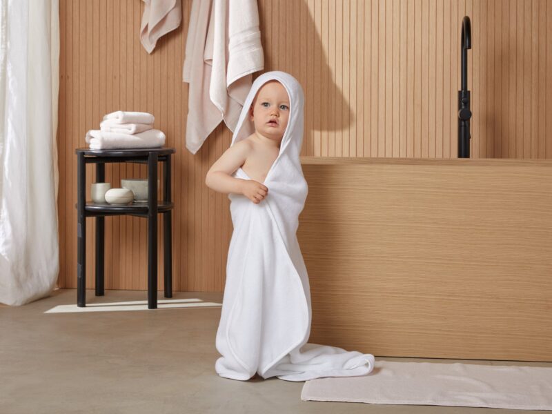 Organic Hooded Baby Towel (White) - Image 2
