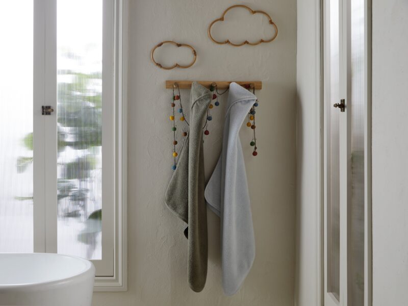 Organic Hooded Baby Towel (Sky) - Image 5