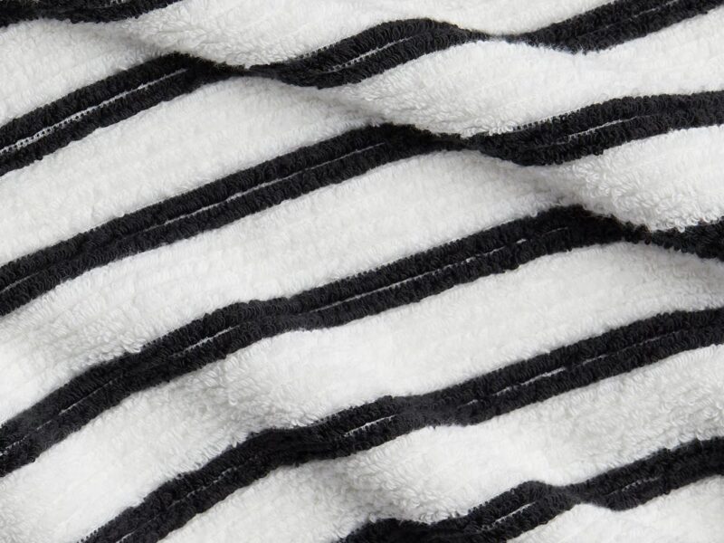 Organic Resort Stripe Towels (Plaster with Soft Black) - Image 2