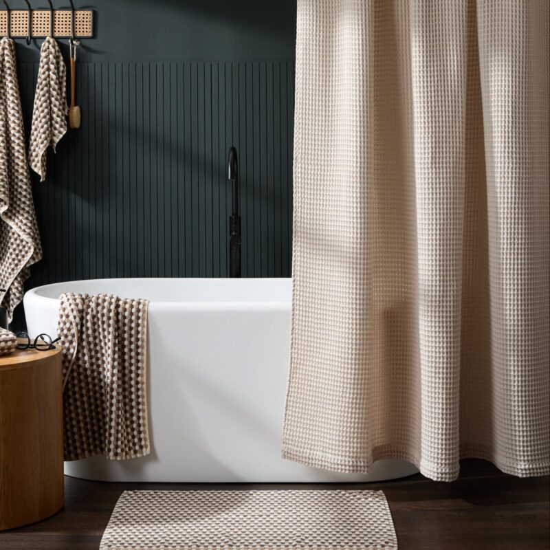 Waffle Shower Curtain (Bone) - Image 4